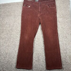 Stio Rivet Corduroy Pants Mens 38S Rust Brown Organic Cotton Stretch